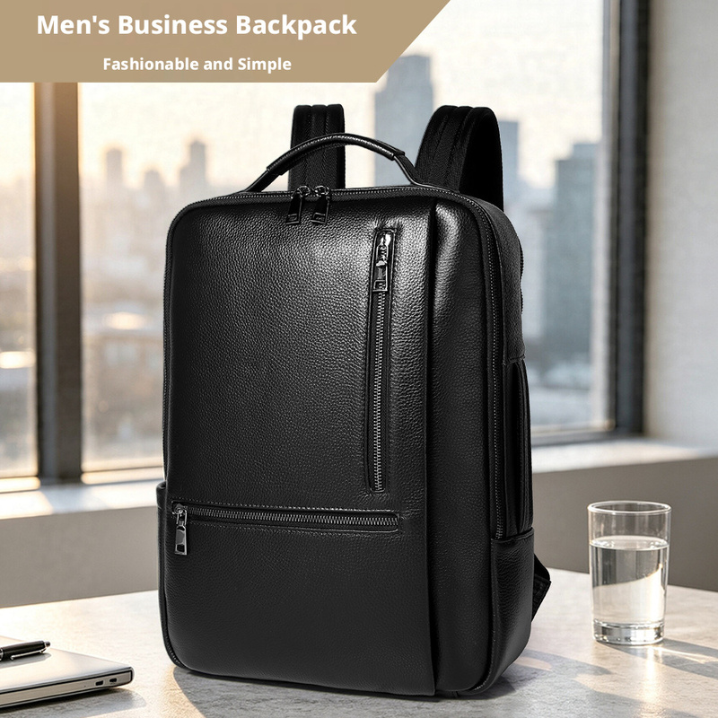 Black Genuine Leather Laptop B - đánh giá và giá Leather Work Rucksack Mens